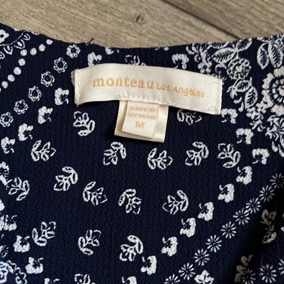 Blue and White Patterned Jumpsuit, Size Medium - Picture 11 of 15